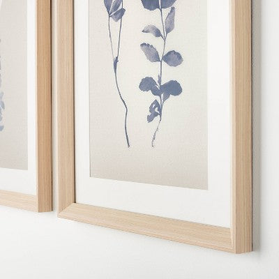 (Set Of 2) 18" X 24" Naive Floral Sketch Framed Wall Arts Blue - Threshold™ Designed With Studio McGee