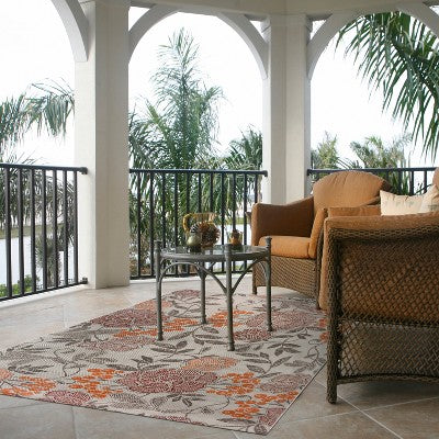 5' X 7' Vintage Floral Outdoor Rug Multi - Threshold™