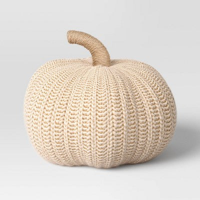 Knit Pumpkin With Jute Stem Novelty Throw Pillow - Threshold™