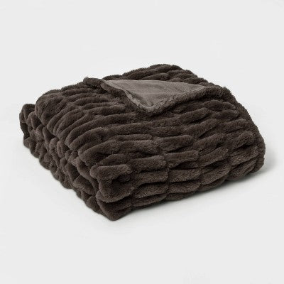 60" X 86" Faux Fur Oversized Bed Throw - Threshold Signature™