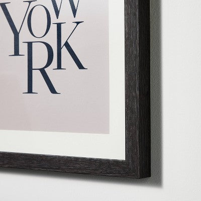 11" X 14" New York Framed Under Glass With Mat Dark Wood - Threshold™ Designed With Studio McGee