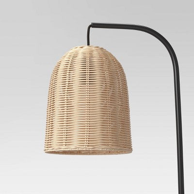 20.5"x7" Addison Rattan Table Lamp Brown - Threshold™: Curved Metal, LED, No Assembly Required
