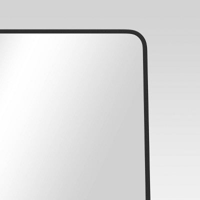 18" X 60" Metal Aluminum Cheval Floor Mirror Black - Threshold™