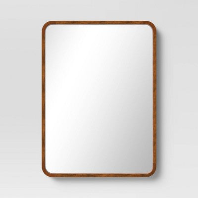 22" X 30" Rounded Corner Wood Wall Mirror - Threshold™