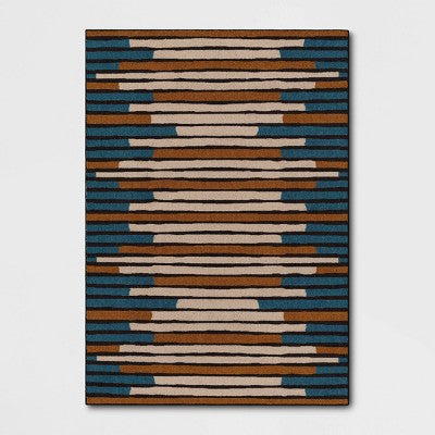 Striped Area Rug Turquoise/Yellow - Threshold™