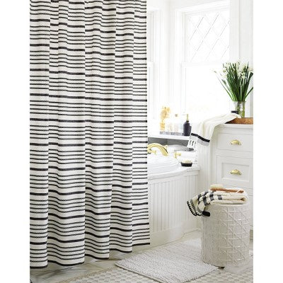 Striped Shower Curtain Black/White - Threshold™
