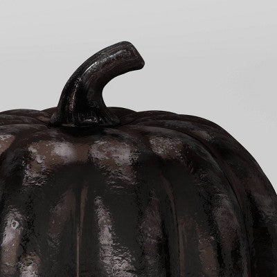 Medium Halloween Glass Pumpkin Black - Threshold™