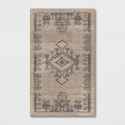 Hancock Distressed Center Motif Rug Beige - Threshold™