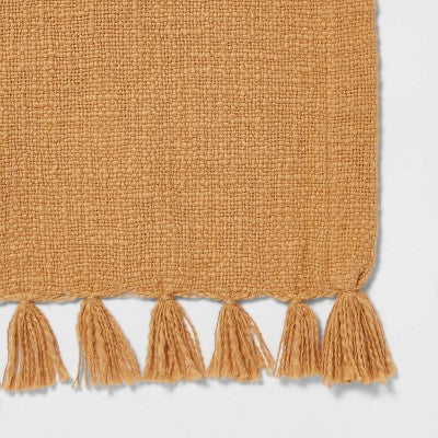90" X 20" Cotton Textured Table Runner Gold - Threshold™