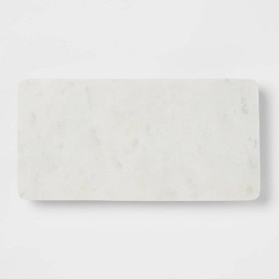 12" X 6" Marble Serving Stand White - Threshold™