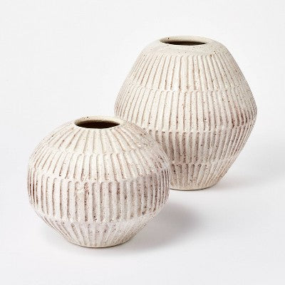 Small Carved Cream Vase - Threshold™ Designed With Studio McGee