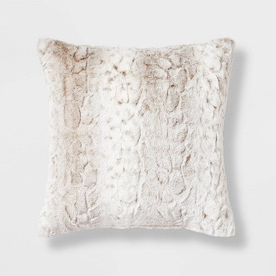 Snow Leopard Ombre Faux Fur Throw Pillow - Threshold™