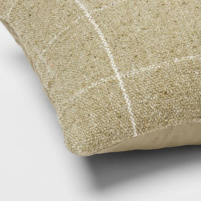 Oblong Windowpane Woven Decorative Throw Pillow Green - Threshold™