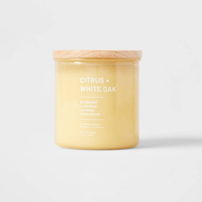 Wellness Jar Citrus And White Oak Candle Yellow - Threshold™