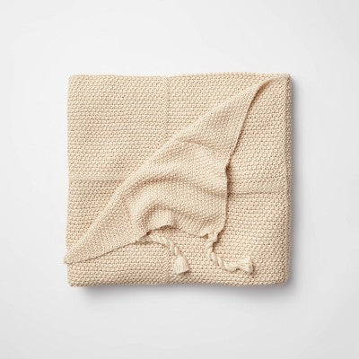 Windowpane Knit Throw Blanket With Tassels - Threshold™ Designed With Studio McGee
