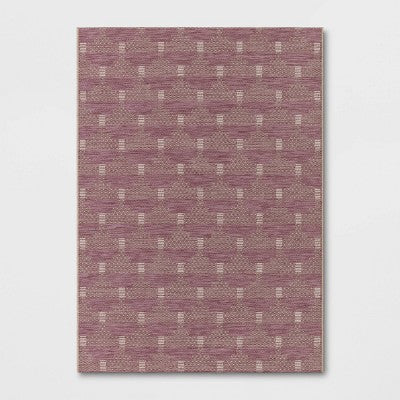 Modern Tile Outdoor Rug Pink - Threshold™
