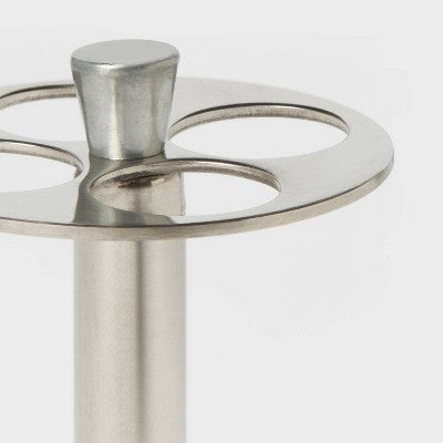 Brushed Stainless Steel Toothbrush Holder - Threshold™: Elegant Bathroom Accessory, Metal Stand For Oral Hygiene