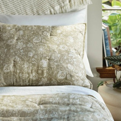 Standard Floral Print Trad Cotton Voile Lofty Quilt Sham Green - Threshold™