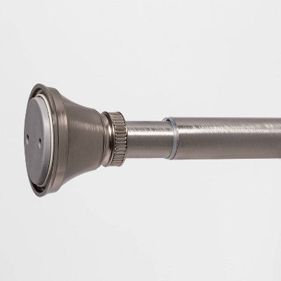 72" Rust Proof Stainless Steel Two-Way Mount Taper Finial Shower Curtain Rod Nickel - Threshold™
