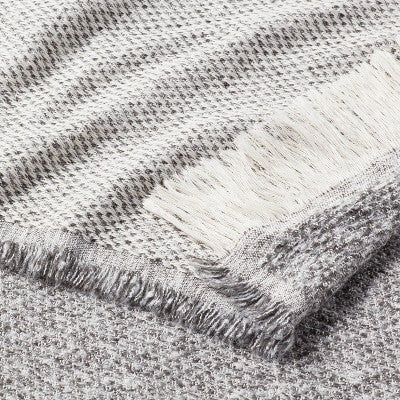 60"x80" Marled Boucle Bed Throw With Fringe Gray - Threshold™