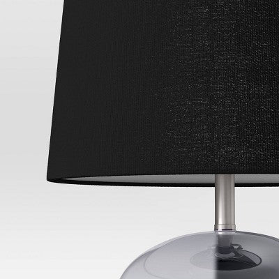 Smoked Glass Table Lamp Black (Includes LED Light Bulb) - Threshold™