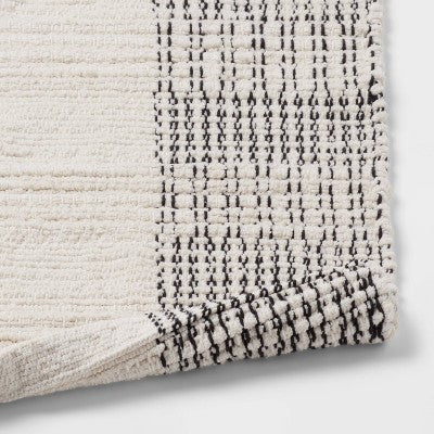 24"x36" Oversized Modern Chenille Bath Rug Black/White - Threshold™