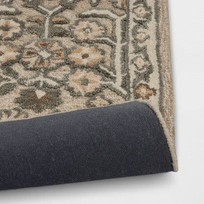5'x7' Handtufted Textural Floral Area Rug Sage Green - Threshold™