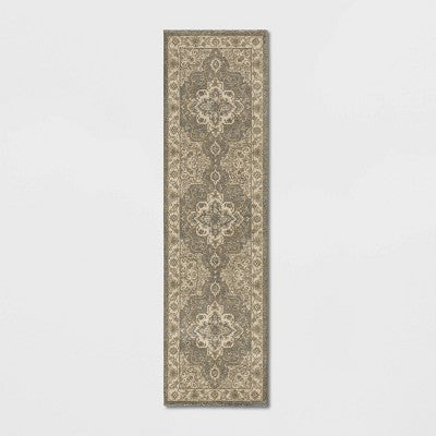 Medallion Jewel Boarder Persian Rug Cream/Gray - Threshold™