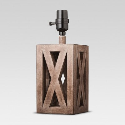 Washed Wood Box Small Lamp Base Brown - Threshold™