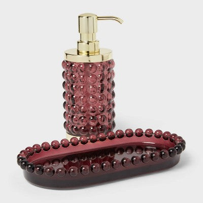 Textured Glass Tray Mulberry - Threshold™