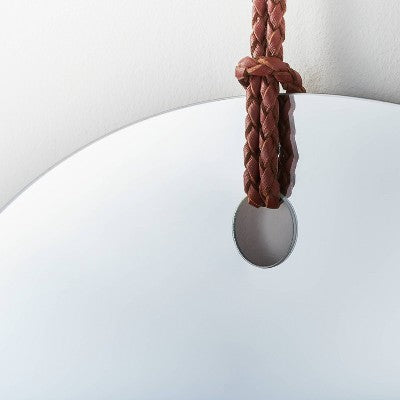 24" Frameless Mirror With Braided Leather Hanging Strap - Threshold™ Designed With Studio McGee