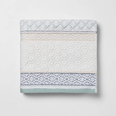 Pattern Filled Stripe Towel Blue - Threshold™