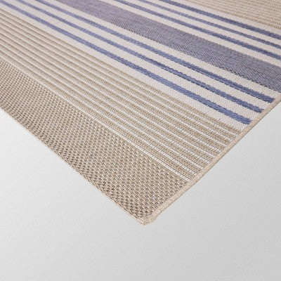 Sand Stripe Outdoor Rug Blue - Threshold™