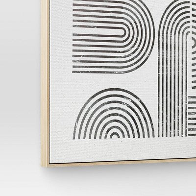 45" X 55" Line Art I Framed Kraft Wall Canvas - Threshold™