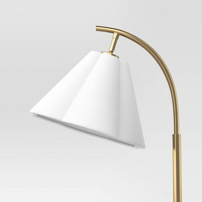 Scalloped Shade Table Lamp With Marble Base White - Threshold™