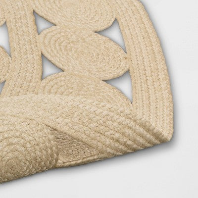 8' Round Ornate Braided Outdoor Rug Neutral - Threshold™