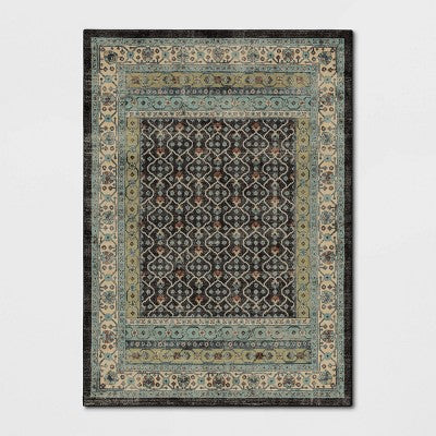  Distressed Geometric Tufted Area Rug Green - Threshold™