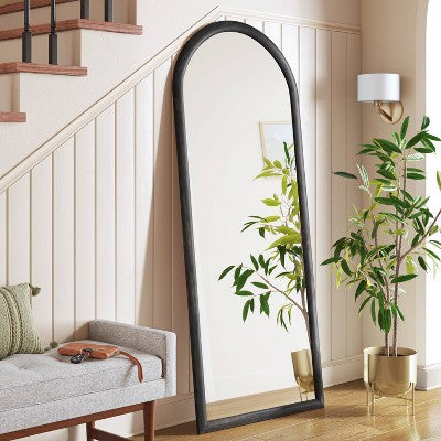  30" X 74" Bullnose Floor Mirror Black - Threshold™