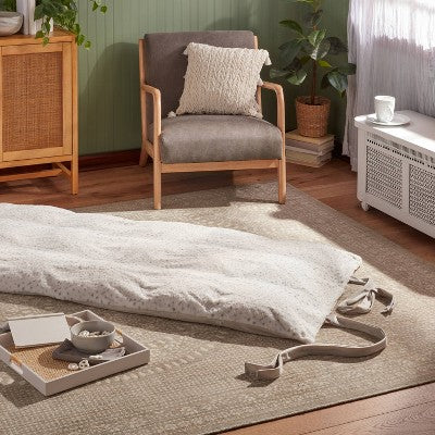  Luxe Faux Fur Lounge Pillow Ivory - Threshold™