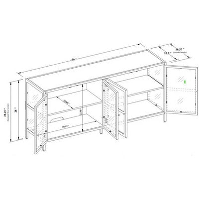  Crystal Cove Glass TV Stand For TVs Up To 59" - Threshold™ Designed With Studio McGee