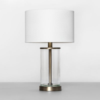  Fillable Accent With USB Table Lamp Brass - Threshold