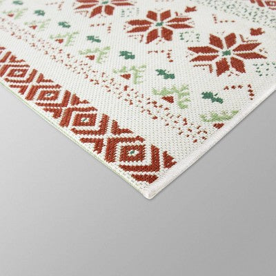  5' X 7' Fair Isle Outdoor Rug Red - Threshold™