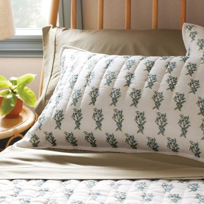  Voile Woodblock Printed Quilt Sham Ivory - Threshold™