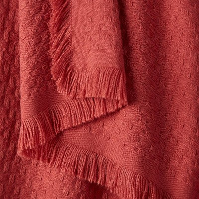  Solid Woven Throw Blanket Pink - Threshold™
