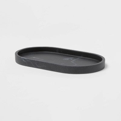  Marble Bath Tray Black - Threshold™