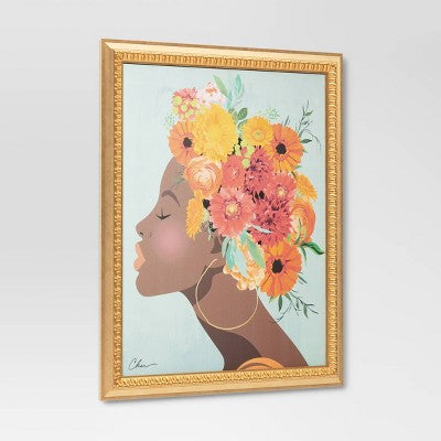 24" X 30" Floral Dream By Nikki Chu Vintage Canvas Board Gold - Threshold™