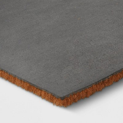  1'6"x2'6" 'Hello' Stripe Border Coir Doormat Natural - Threshold™