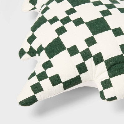  Holiday Tree Shaped Decorative Throw Pillow Green - Threshold™