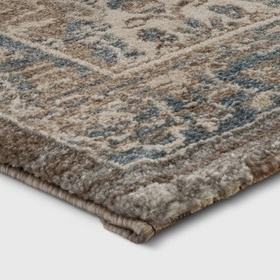  Distressed Persian Woven Rug Brown - Threshold
