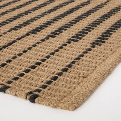  Reseda Hand Woven Striped Jute Cotton Area Rug Black - Threshold™ Designed With Studio McGee